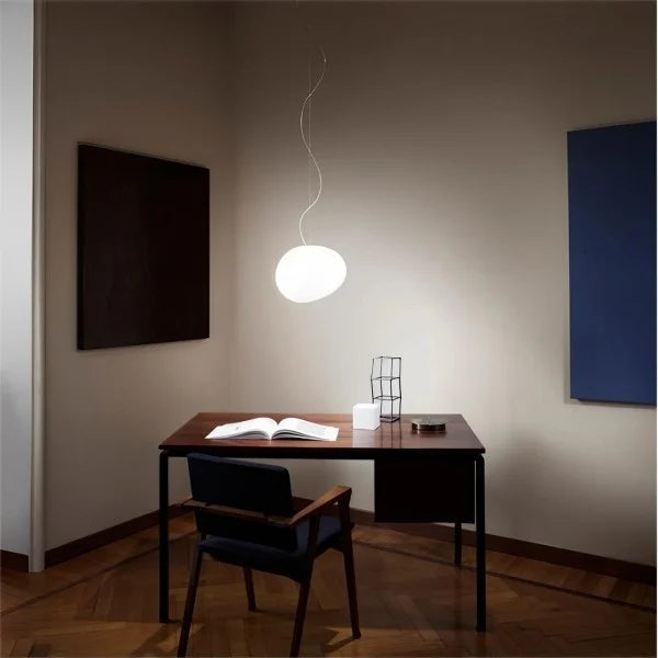 Modern pendant light with frosted glass in a minimalist cluster design