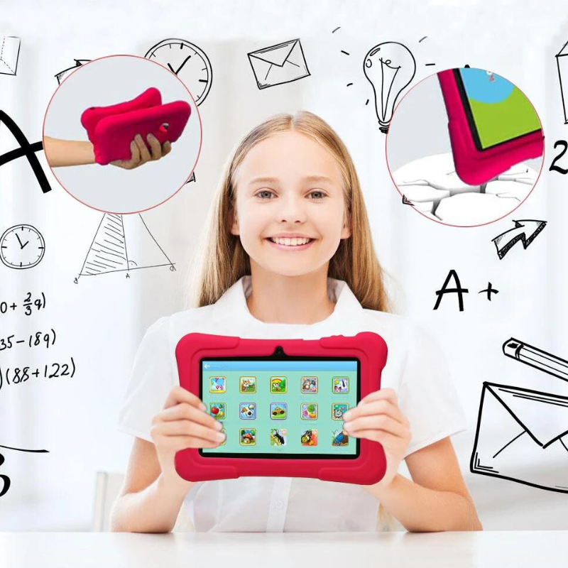 Children's tablet with learning apps and robust casing
