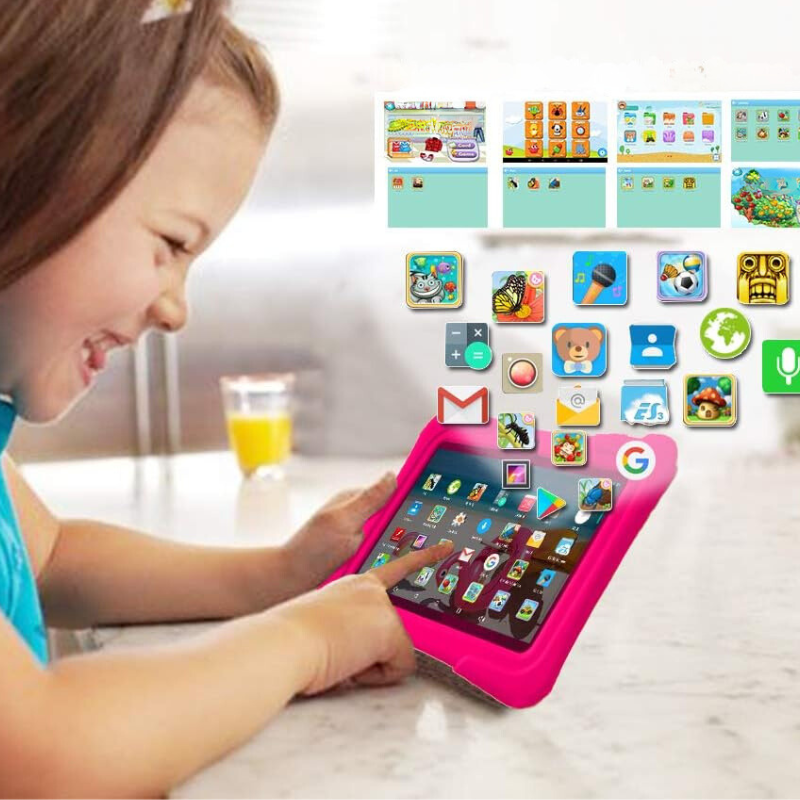 Children's tablet with learning apps and robust casing