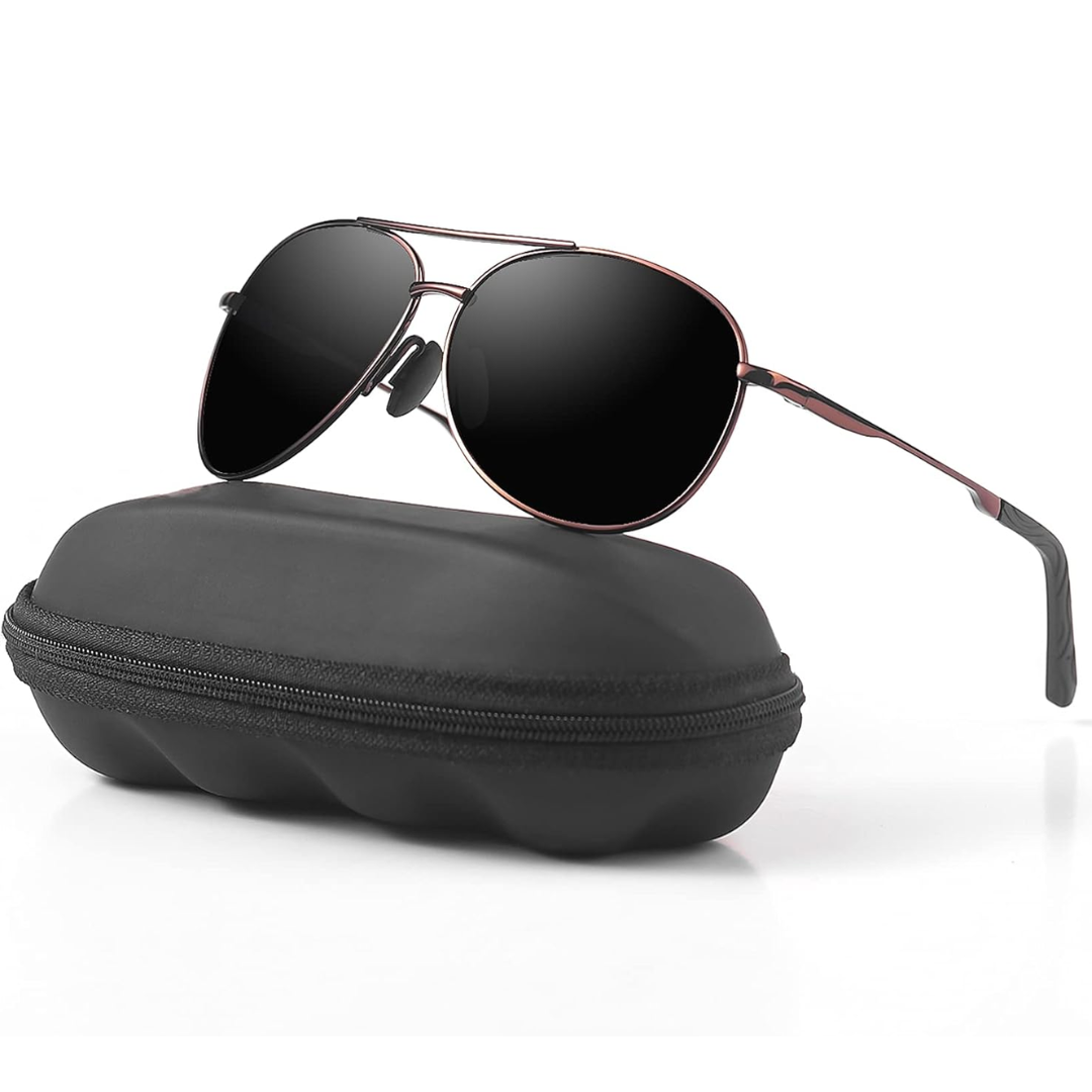 Aviator sunglasses with polarized lenses for women and men 