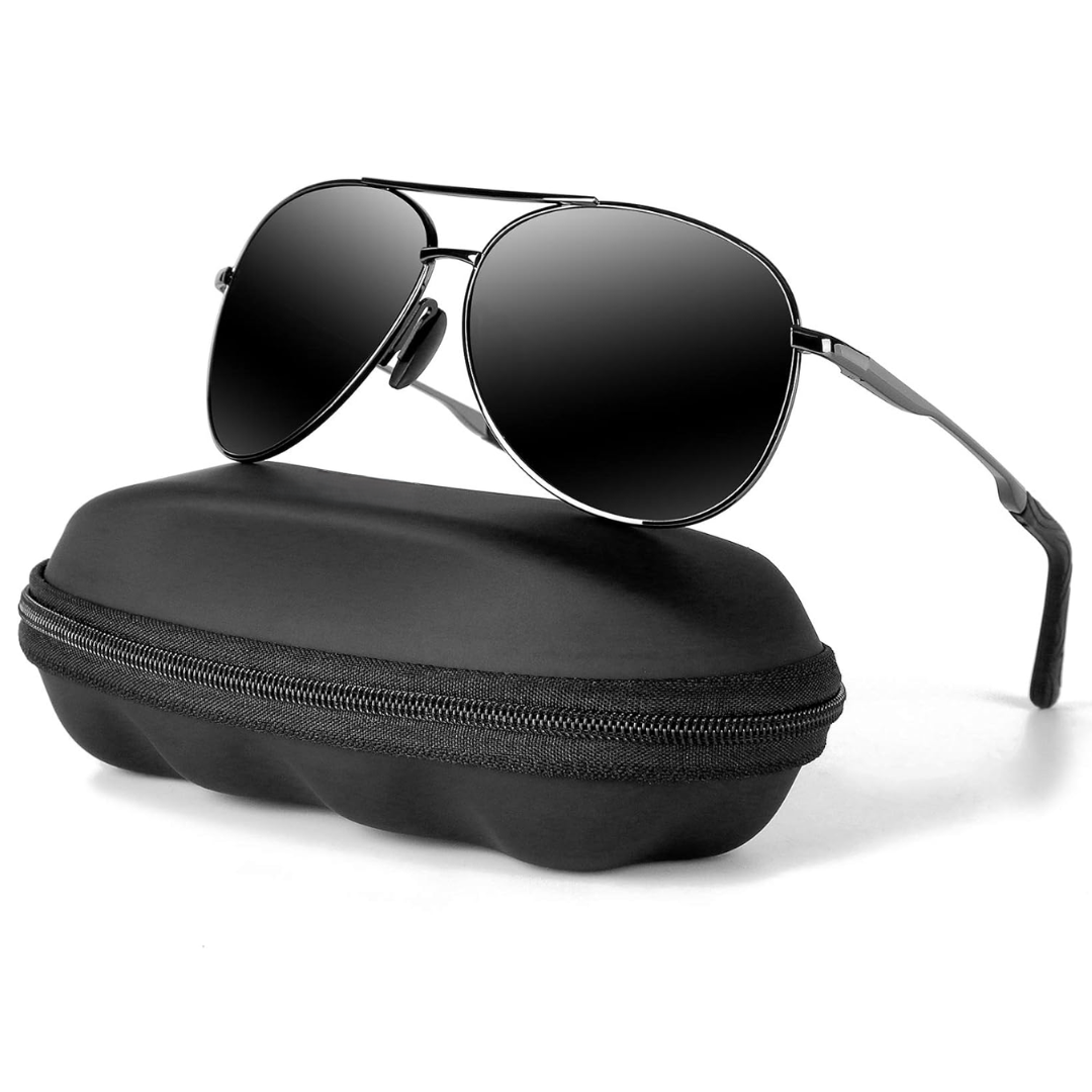 Aviator sunglasses with polarized lenses for women and men 