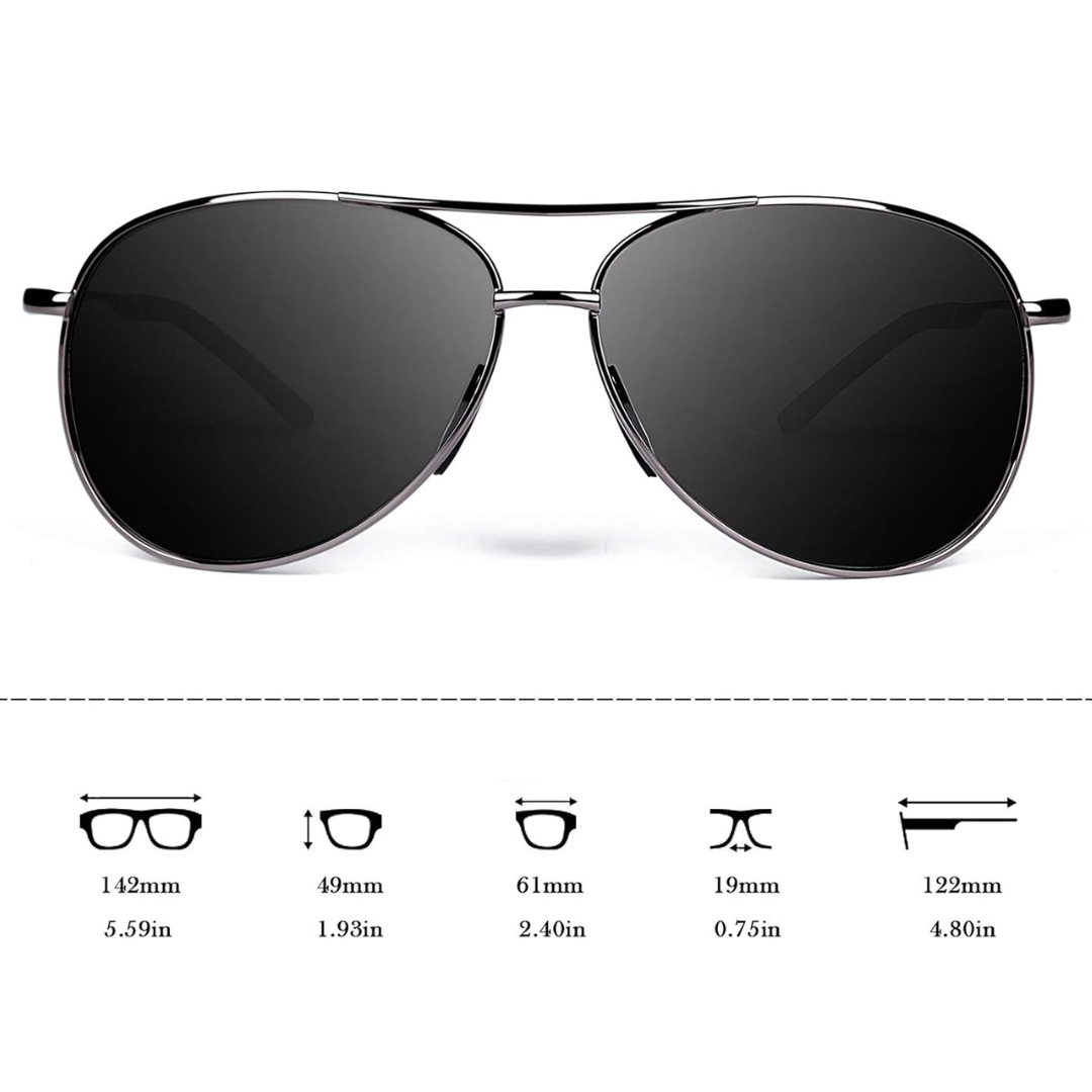 Aviator sunglasses with polarized lenses for women and men 