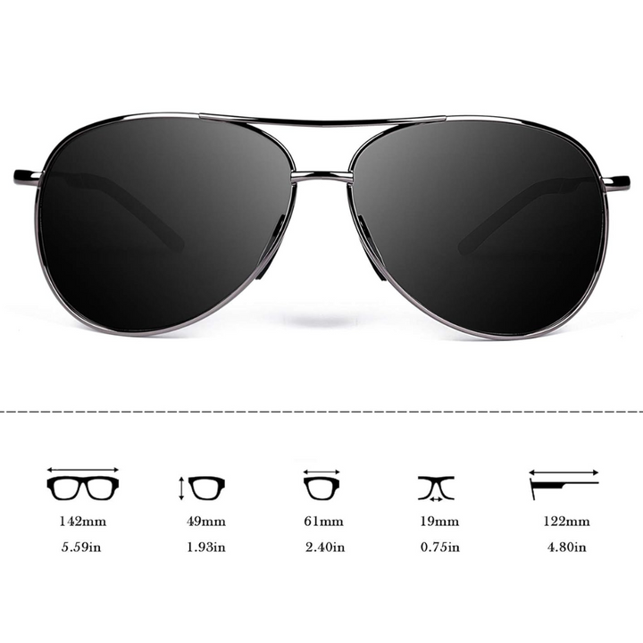 Aviator sunglasses with polarized lenses for women and men 