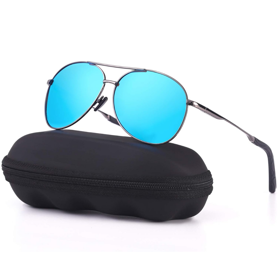 Aviator sunglasses with polarized lenses for women and men 