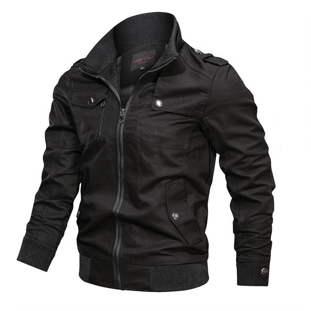 Men's transitional jacket with zipper and classic cut