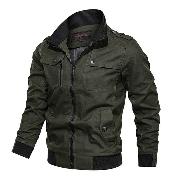 Men's transitional jacket with zipper and classic cut