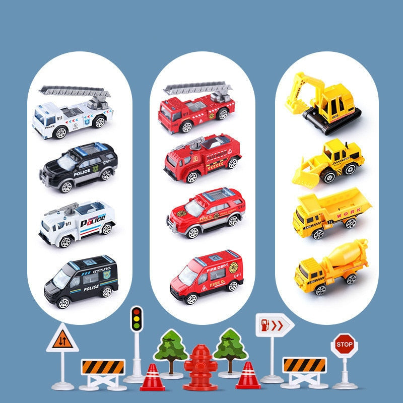 Adventure Plane with Construction Vehicles Playset for Children