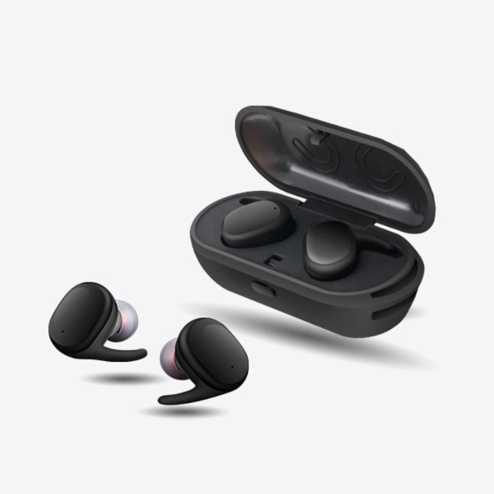 Wireless mini Bluetooth headphones with charging case and water-resistant design