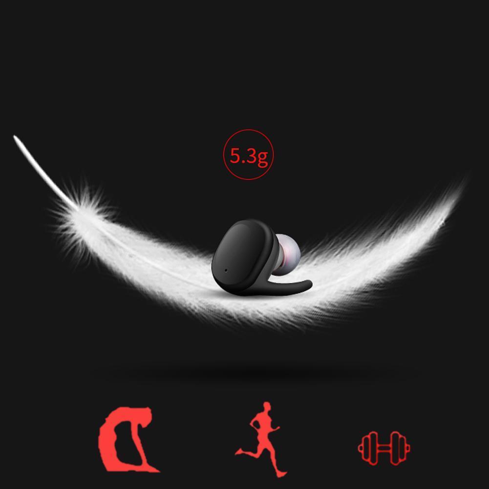 Wireless mini Bluetooth headphones with charging case and water-resistant design