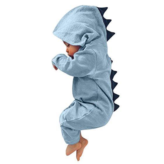 Baby romper with dinosaur design and 3D spikes