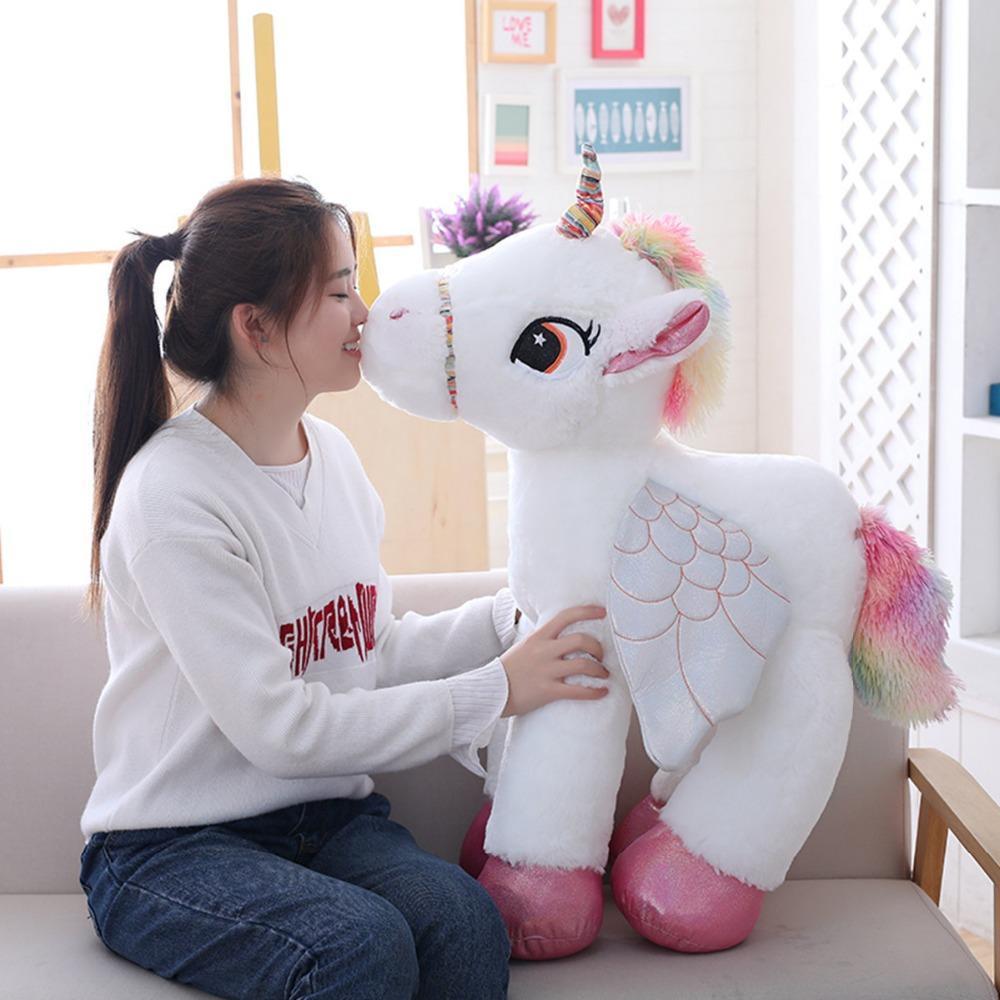 Giant Unicorn Plush Toy – Cuddly Stuffed Horse for Children 