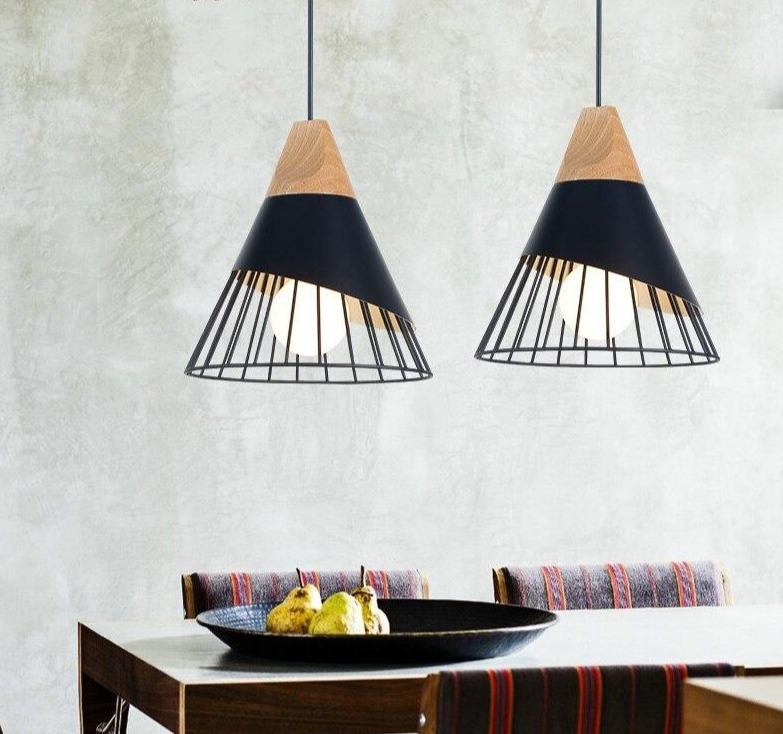 Vintage-style pendant light – iron, E27 &amp; modern in black/white