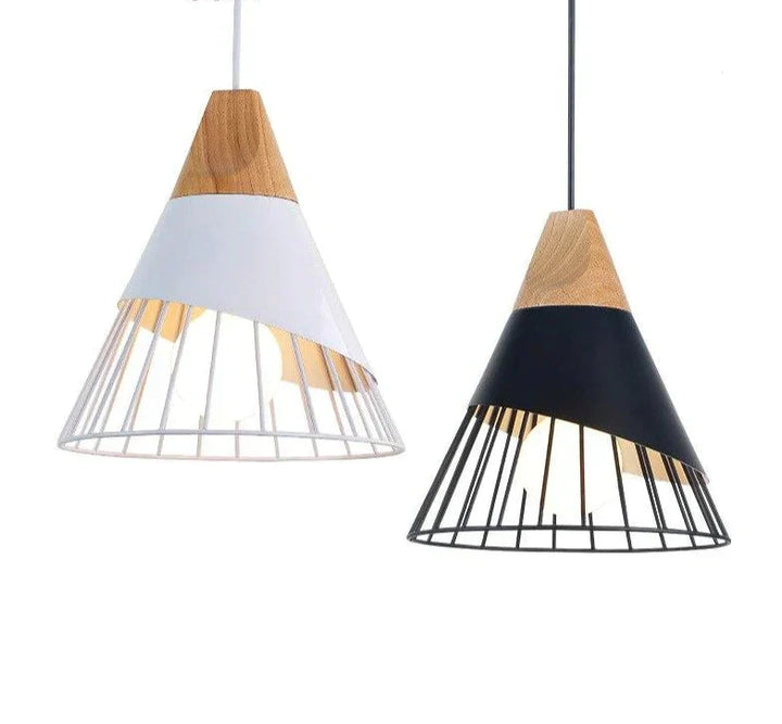 Vintage-style pendant light – iron, E27 &amp; modern in black/white