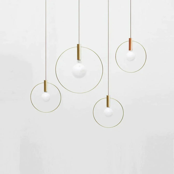 Modern ring pendant light – Nordic style, E14 &amp; gold-colored