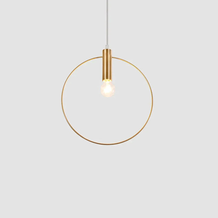 Modern ring pendant light – Nordic style, E14 &amp; gold-colored