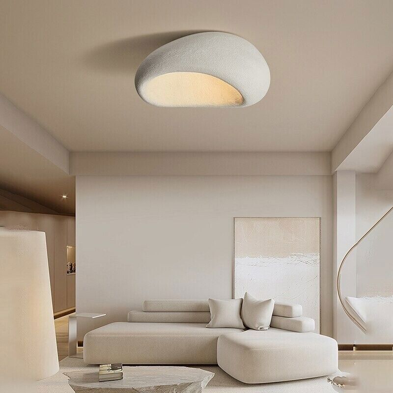 Minimalist ceiling lamp – warm white &amp; made of resin