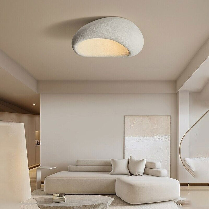 Minimalist ceiling lamp – warm white &amp; made of resin