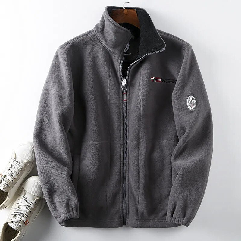 Men's Fleece Winter Jacket with Norwegian Design