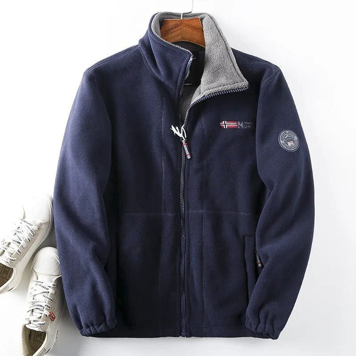 Men's Fleece Winter Jacket with Norwegian Design