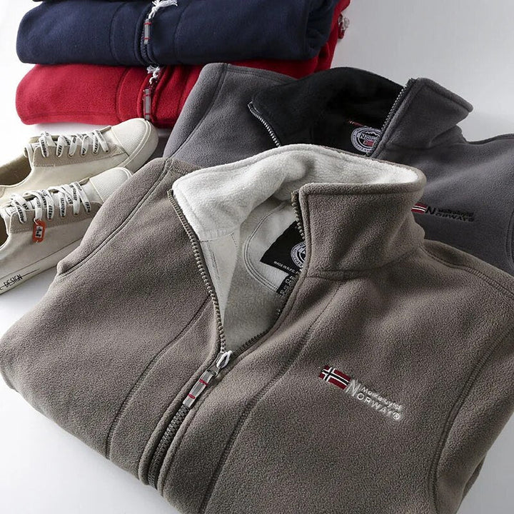 Men's Fleece Winter Jacket with Norwegian Design
