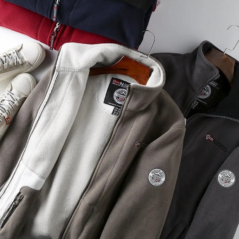 Men's Fleece Winter Jacket with Norwegian Design