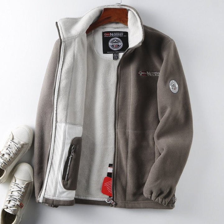 Men's Fleece Winter Jacket with Norwegian Design