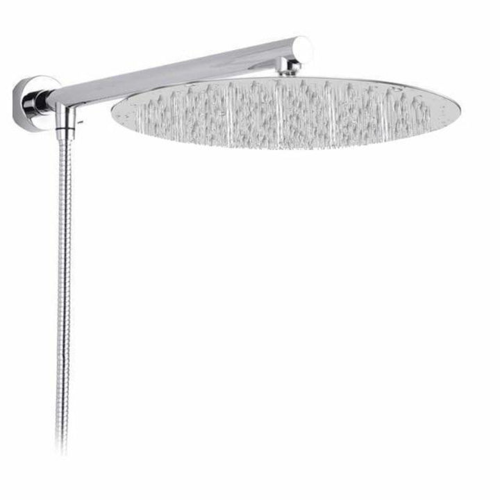 Ultra-narrow rain shower with wall arm