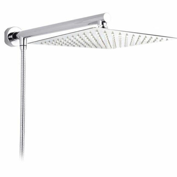 Ultra-narrow rain shower with wall arm