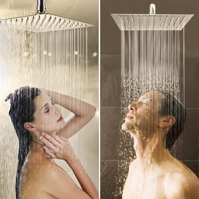 Ultra-narrow rain shower with wall arm