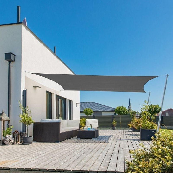 Rectangular sunshade sail, anthracite, water-repellent with UV protection