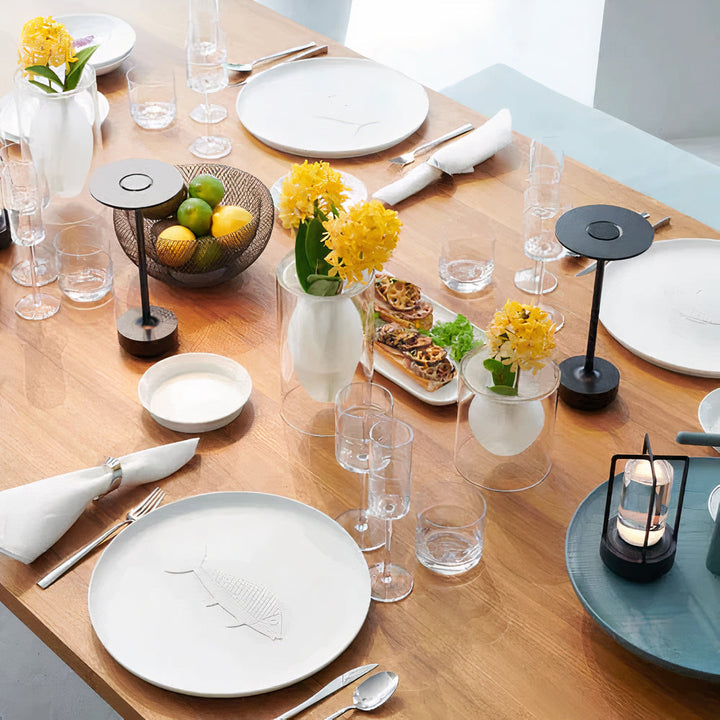 Wireless dimmable designer table lamp in an elegant design