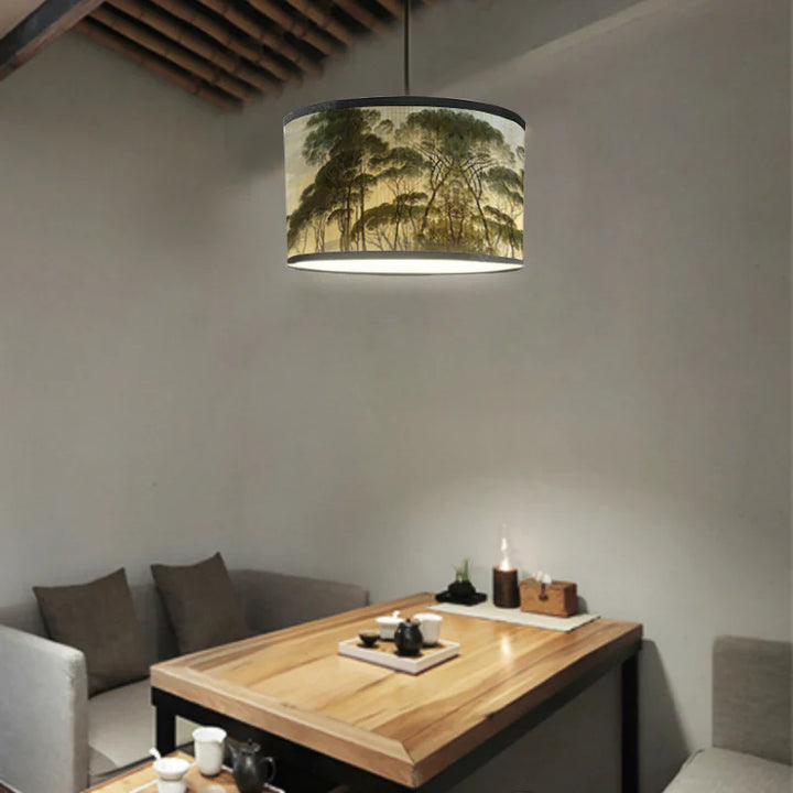 Tropical lampshade with animal motifs in vintage style – round &amp; decorative