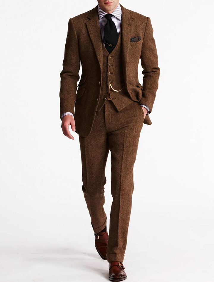 Men's Three-Piece Suit in Vintage Retro Style 