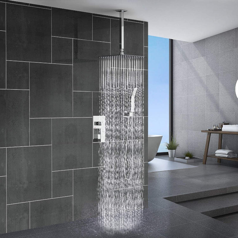 Ultra-narrow rain shower with wall arm