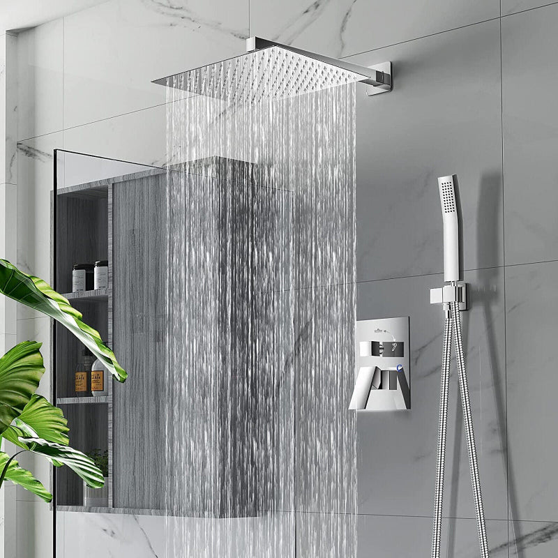 Ultra-narrow rain shower with wall arm