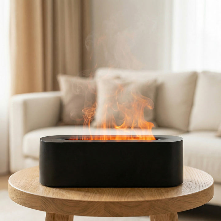 Aroma-Diffuser mit warmem Flammenlicht und Ultraschallfunktion