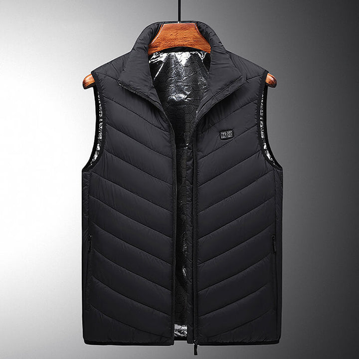 Men's heated vest with 13 heating zones