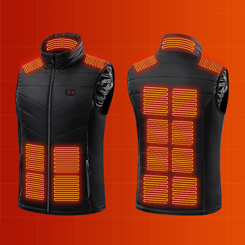 Men's heated vest with 13 heating zones