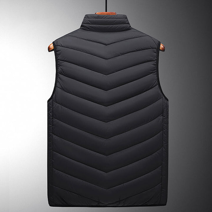 Men's heated vest with 13 heating zones