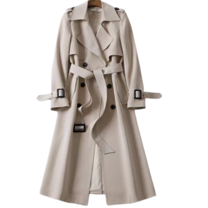 Women's Trench Coat with Double Breasted and Classic Design