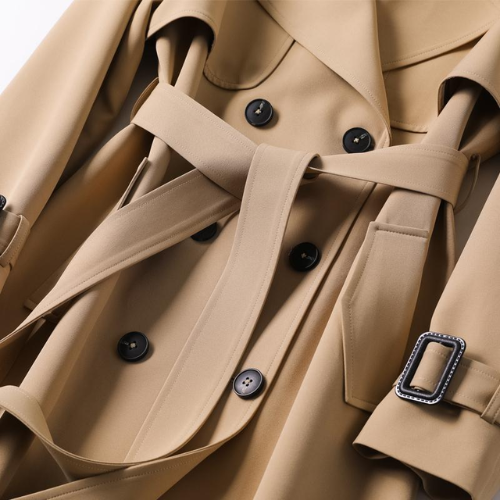 Women's Trench Coat with Double Breasted and Classic Design