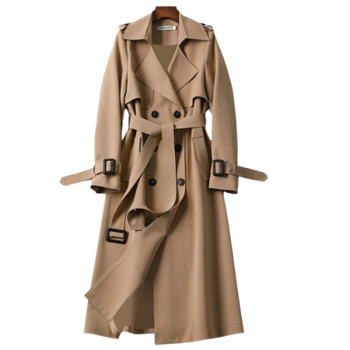 Women's Trench Coat with Double Breasted and Classic Design