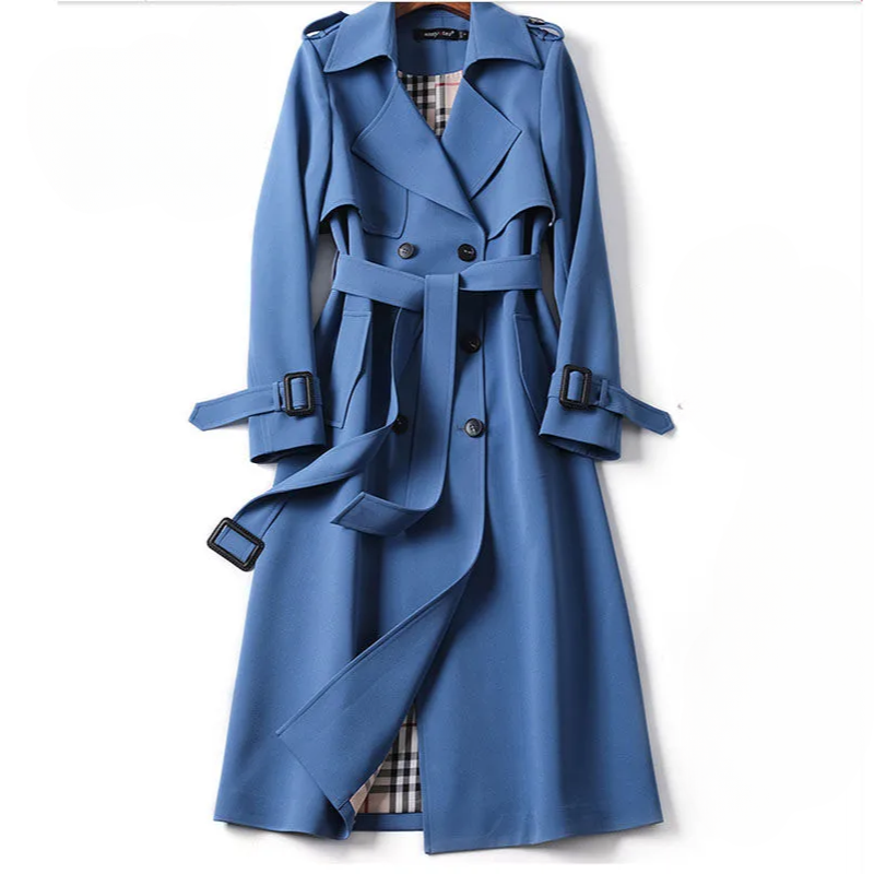 Women's Trench Coat with Double Breasted and Classic Design