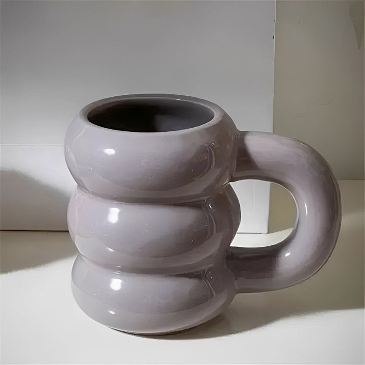 Large French-style ceramic cup for coffee and tea 