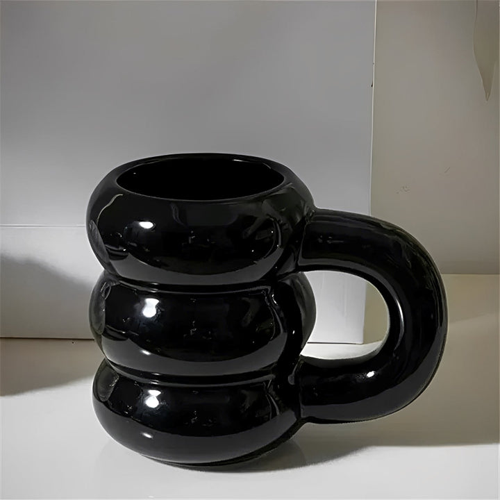 Large French-style ceramic cup for coffee and tea 