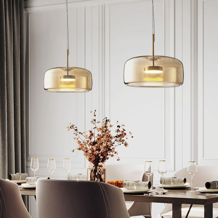 Modern glass pendant light – clear, timeless &amp; ideal for dining areas