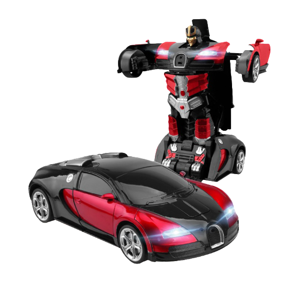 Remote-controlled transforming car with robot mode for children