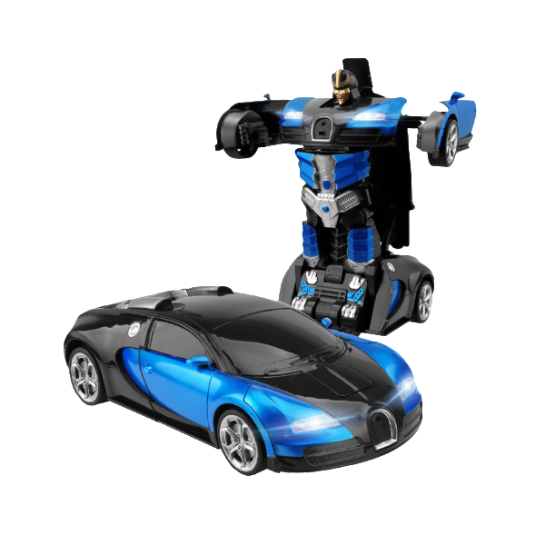 Remote-controlled transforming car with robot mode for children
