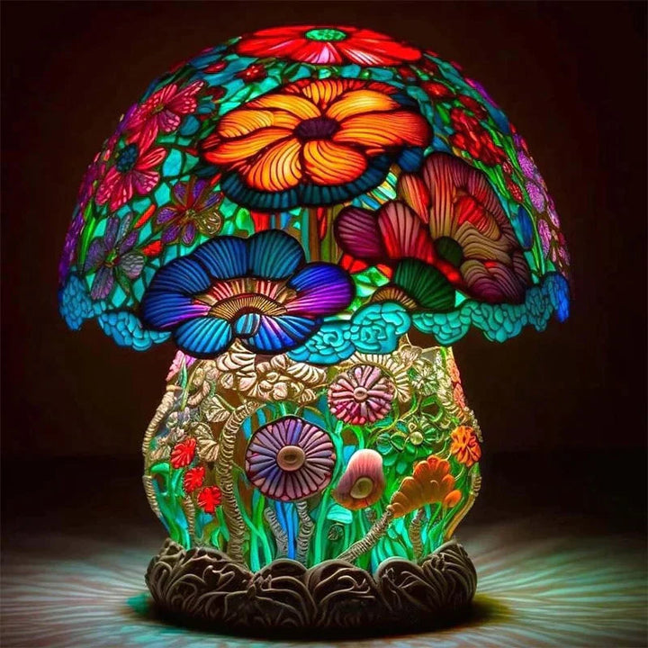 Artistic table lamp with stained glass – a play of colors for your home