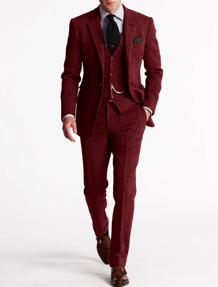 Men's Three-Piece Suit in Vintage Retro Style 